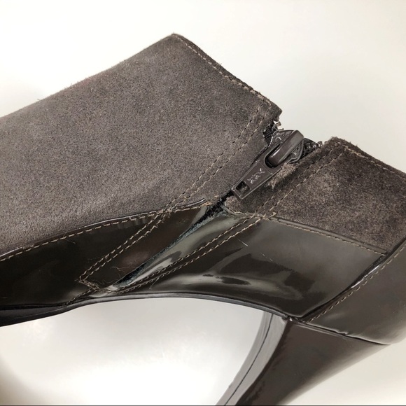 Banfi Zambrelli taupe suede heeled booties - Picture 10 of 16